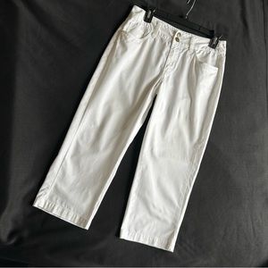 Merona White Stretch Capri Crop Pants with Pockets Size 4